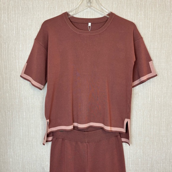 LaReyna Pants - Women’s Rust and Pink Two-Piece Pants Set Size S NWT